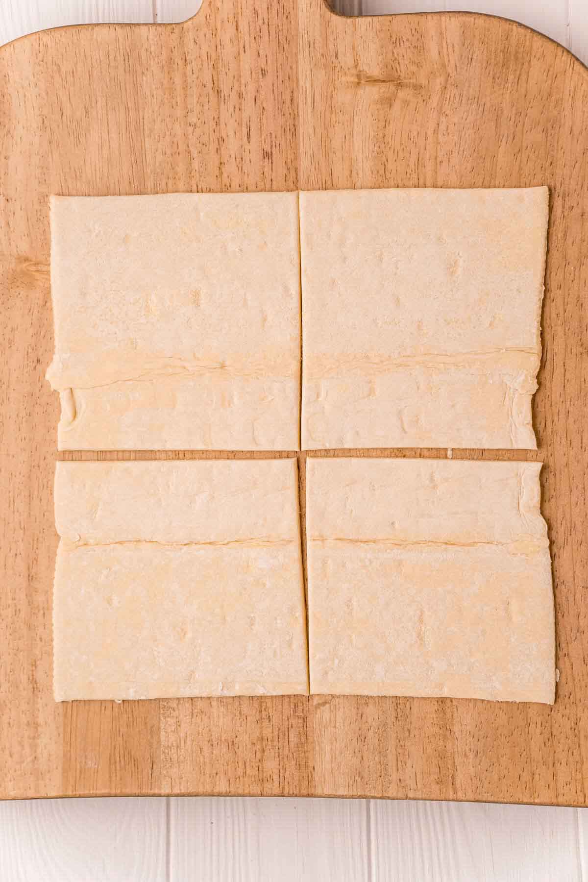 Puff pastry sheet cut into four squares