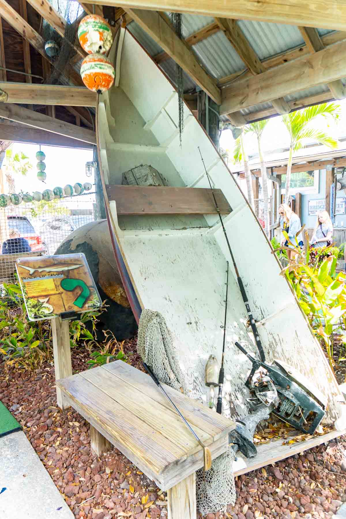 Fishing boat golf course hole