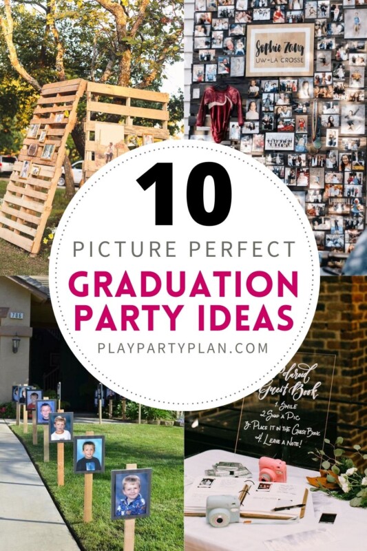 collage of four photos with picture graduation ideas