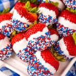 plate of 4th of July strawberries