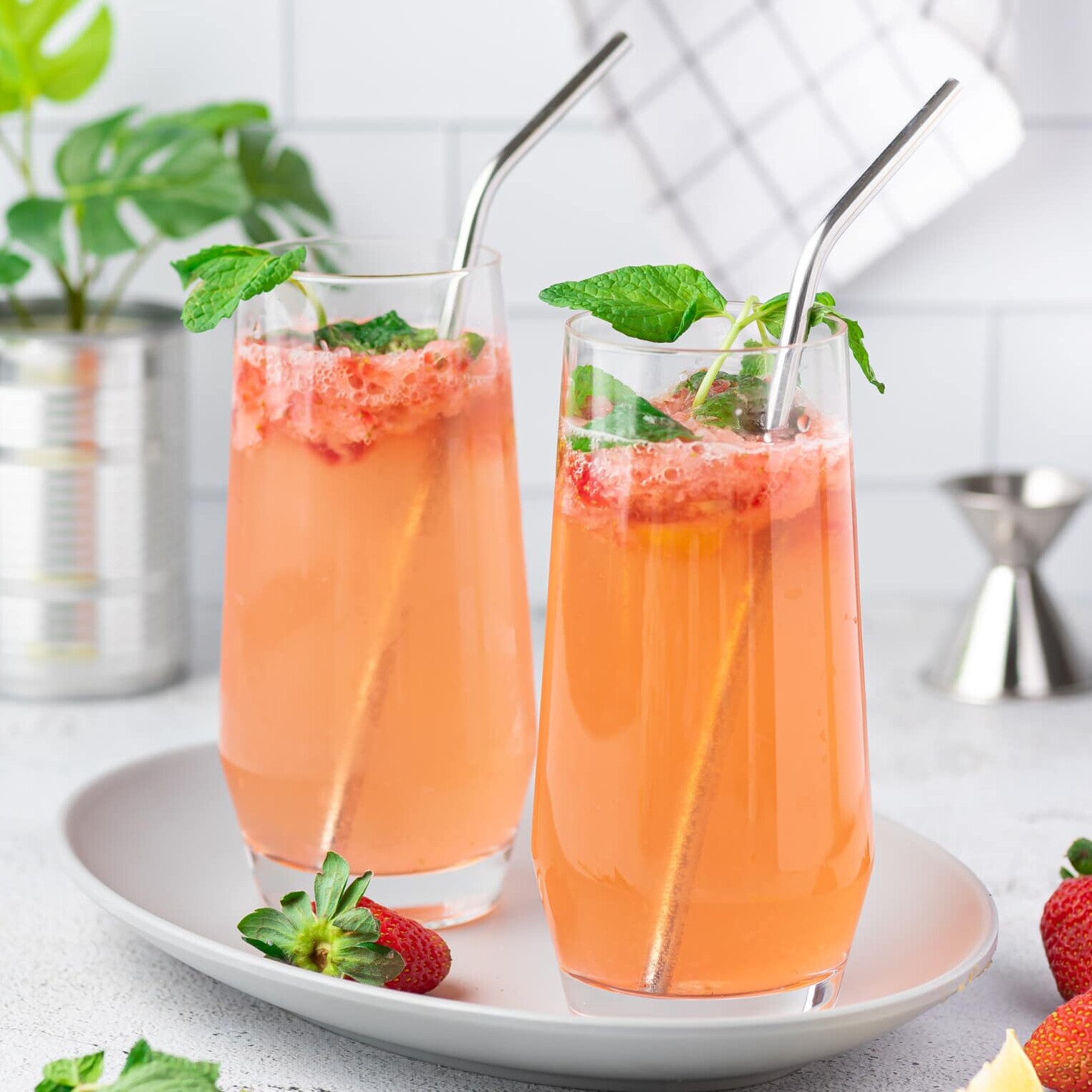 Strawberry Mojito Recipe (Cocktail or Mocktail) - Striped Spatula