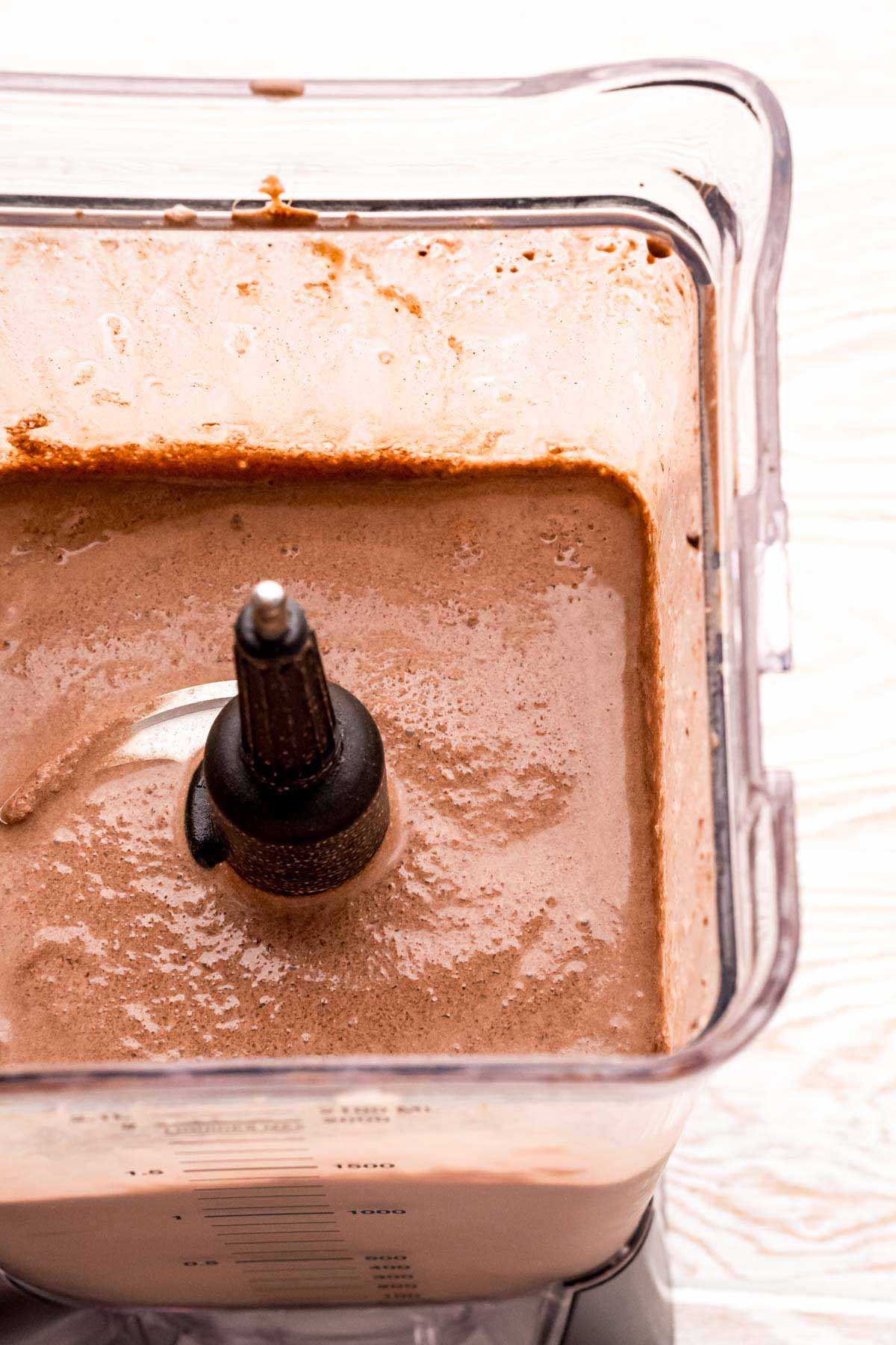 frozen hot chocolate in a blender