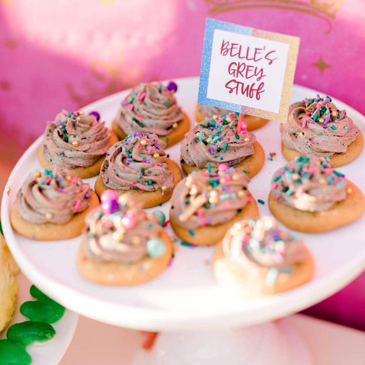 plate of grey stuff cookies