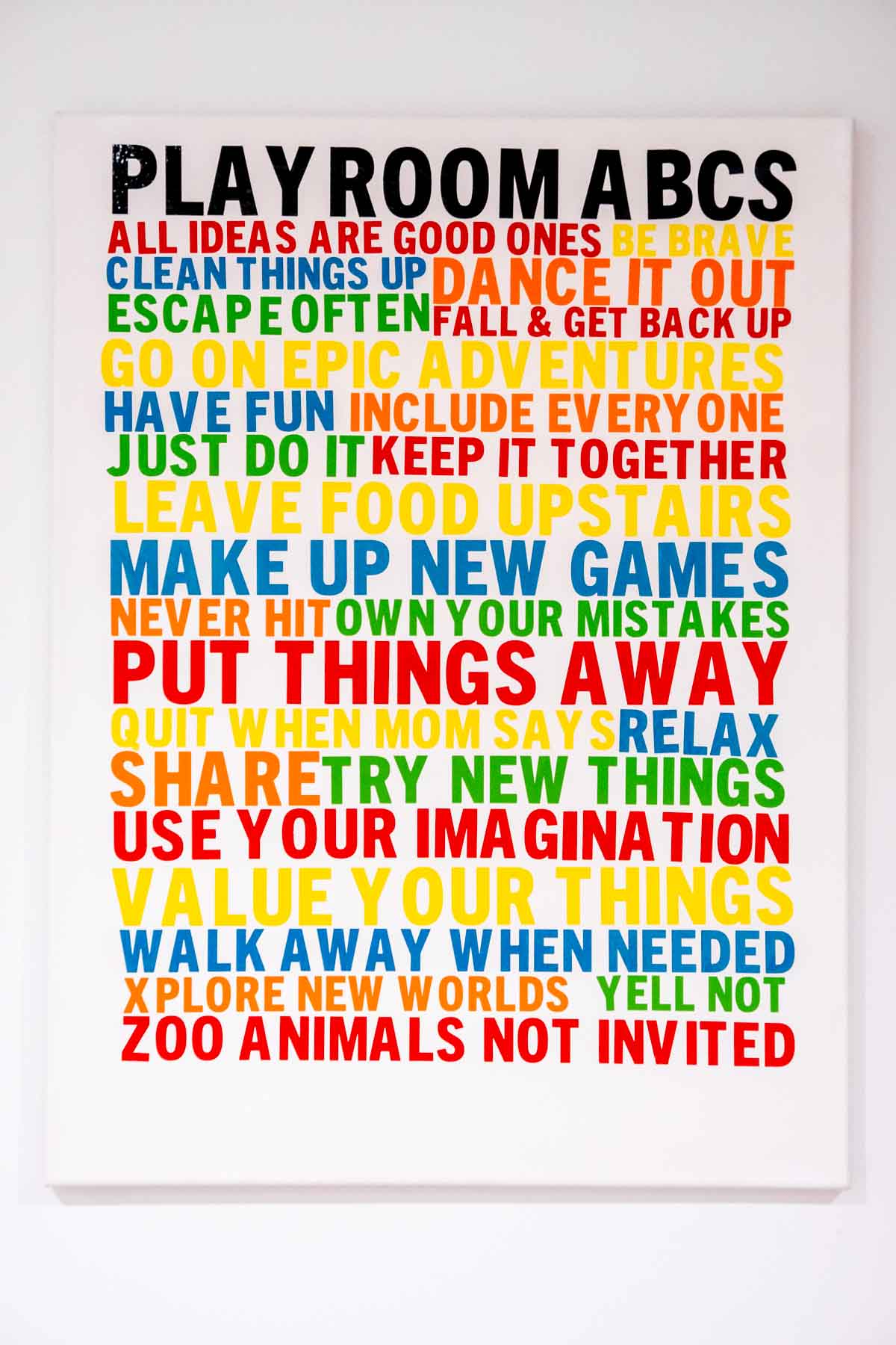 sign for a modern playroom