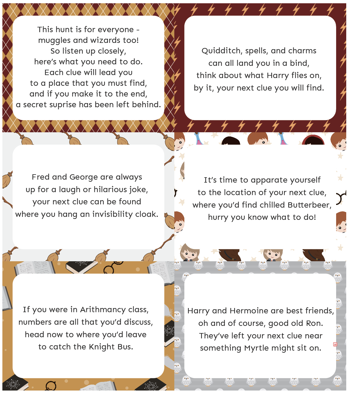 Free Printable Harry Potter Scavenger Hunt - Play Party Plan