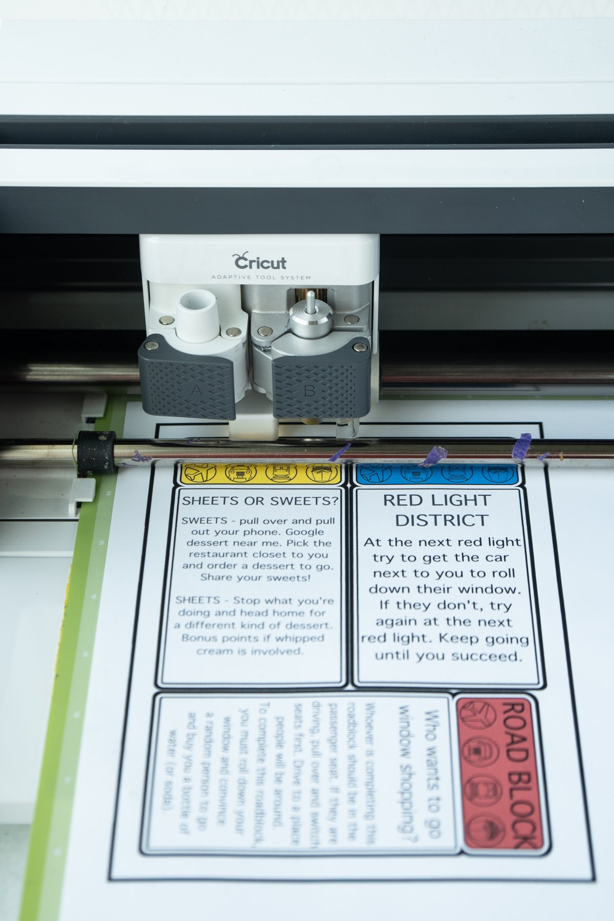 Cricut Maker cutting out Amazing Race clues