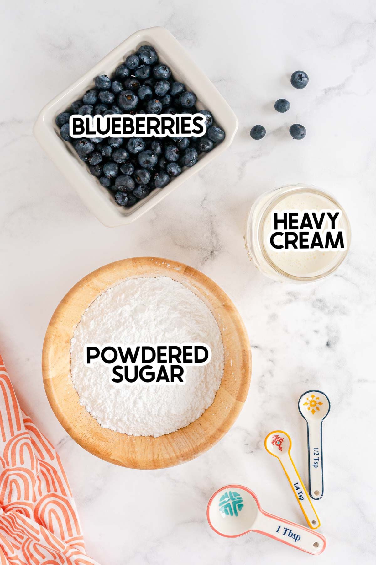 recipes for blueberry whipped cream with labels