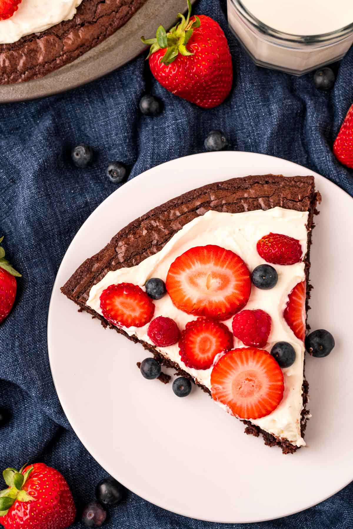 slice of brownie fruit pizza