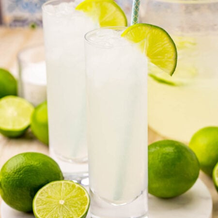 two glasses of homemade limeade