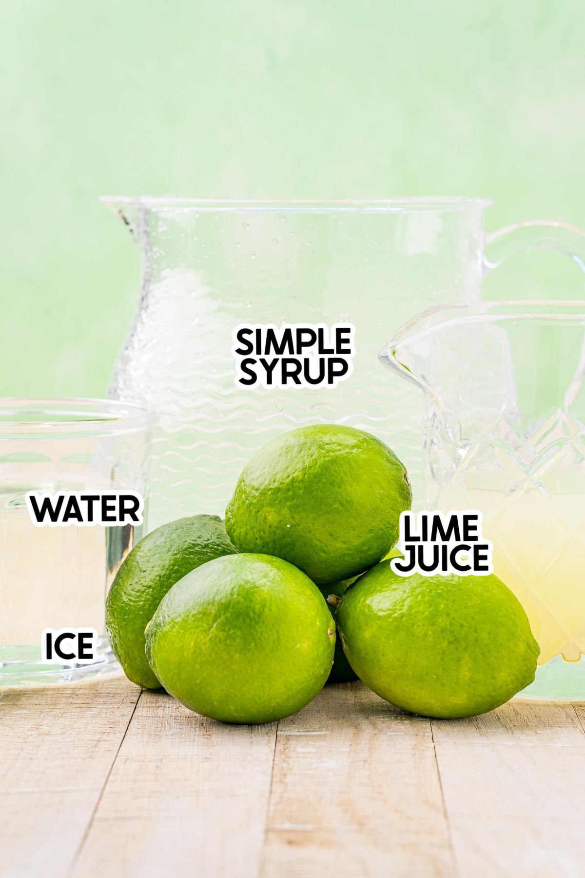 ingredients for homemade limeade with labels