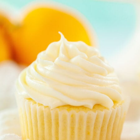 lemon cupcake with cream cheese frosting