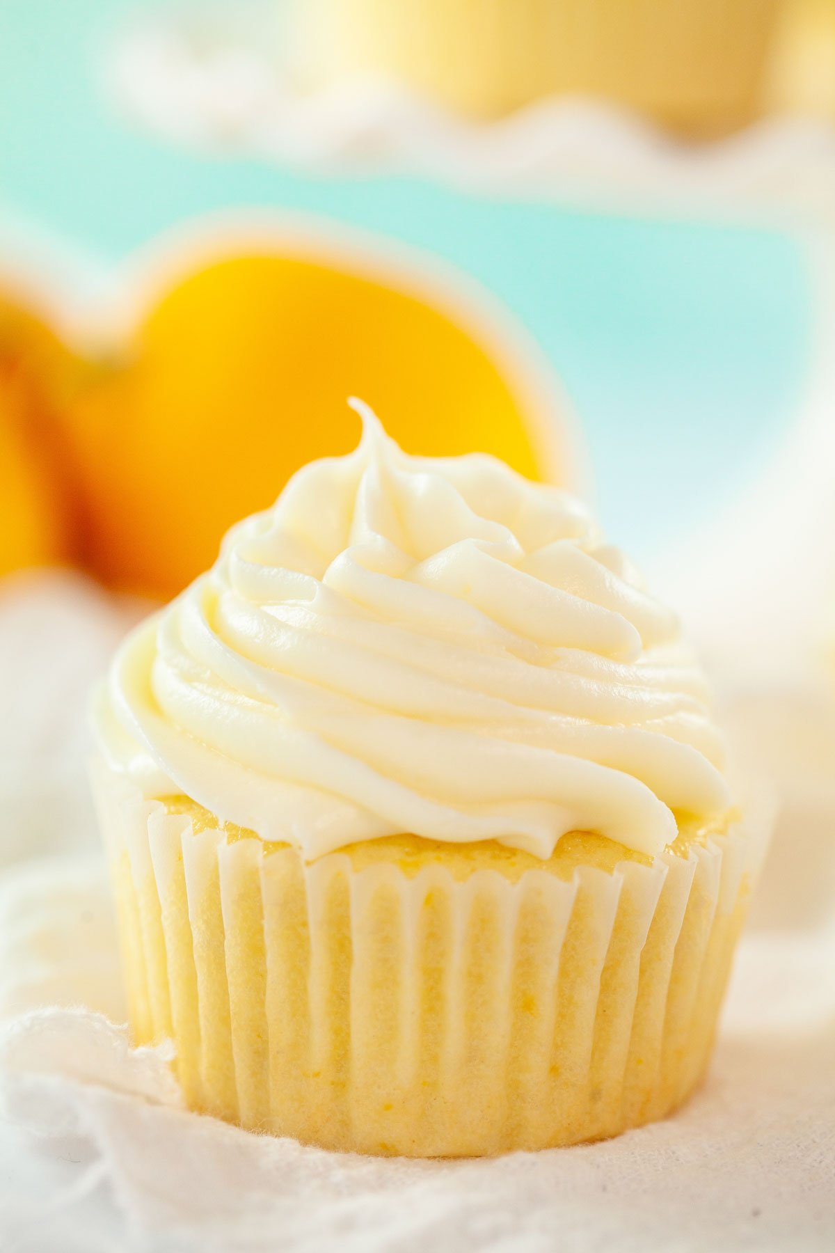 lemon cupcake with cream cheese frosting 