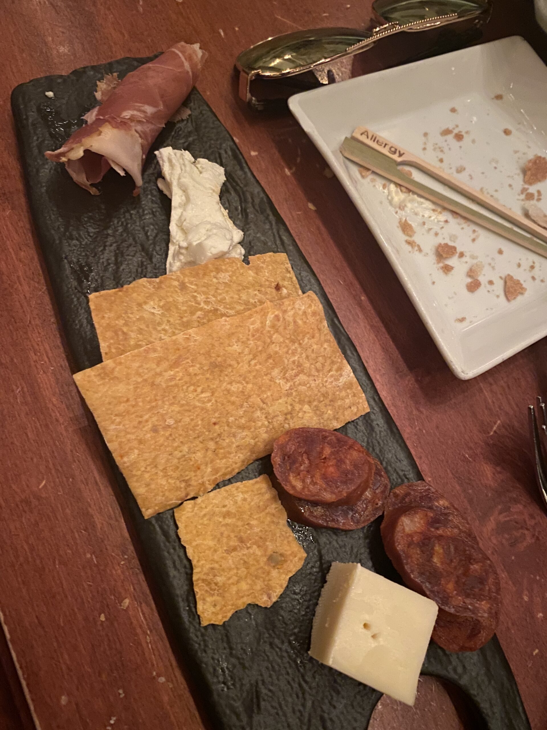 Meat and cheese plate at Be Our Guest