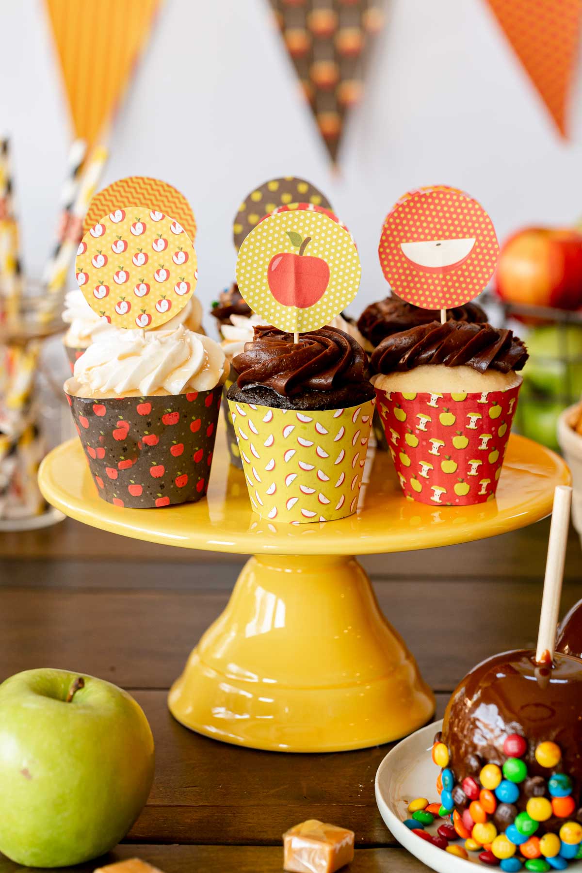 apple printable cupcake toppers