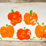 painted pumpkin patch on paper