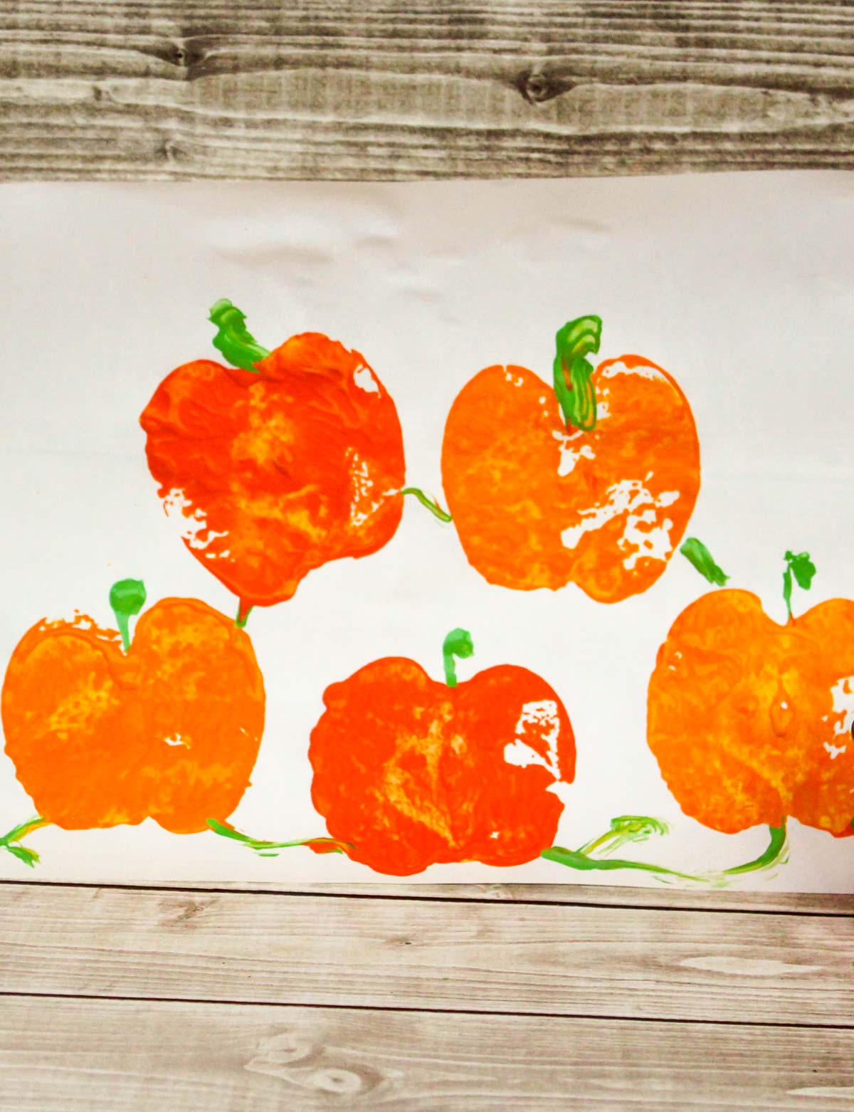 painted pumpkin patch on paper