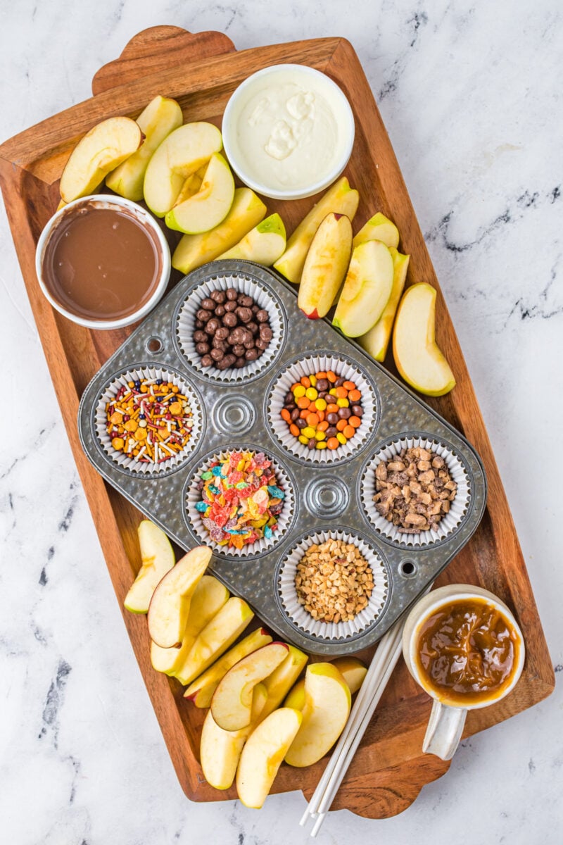 DIY Caramel Apple Bar and Toppings Ideas Play Party Plan