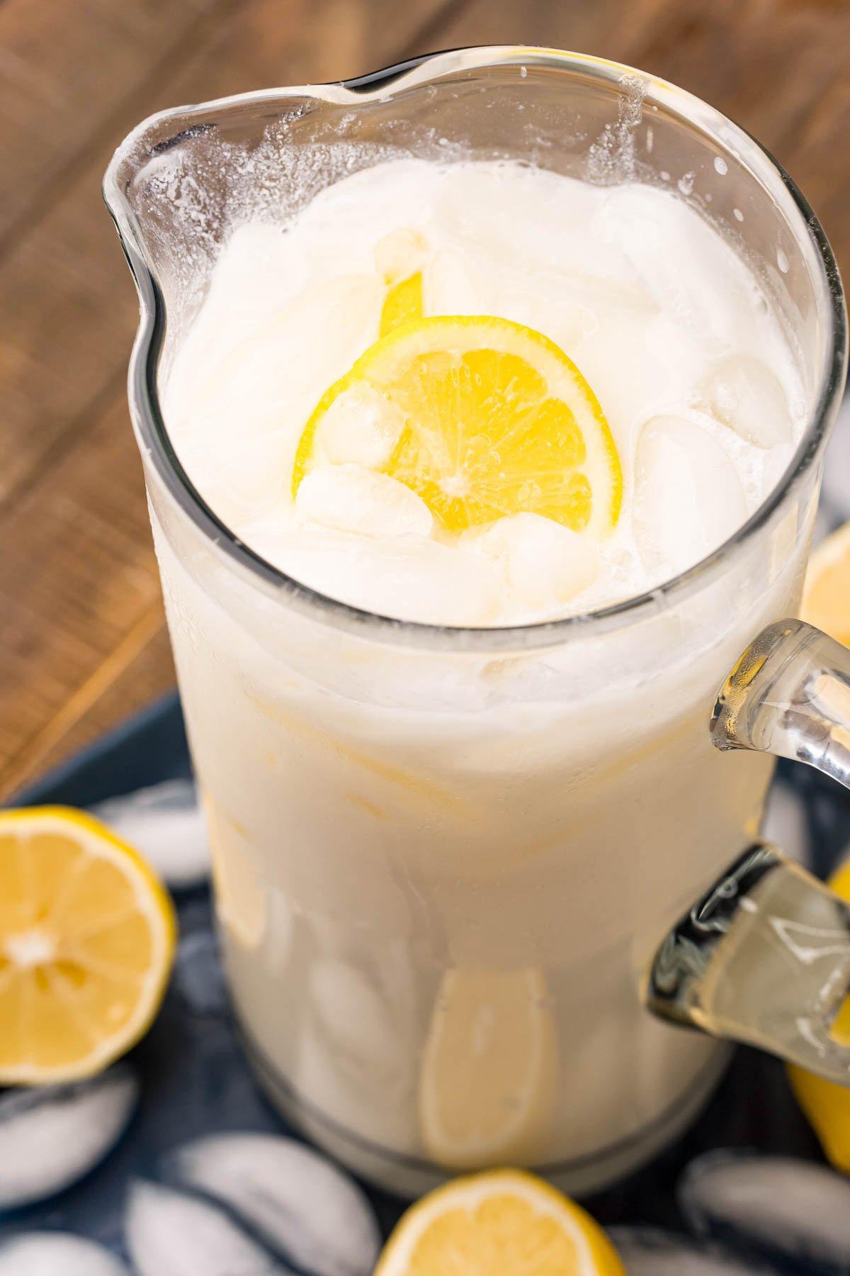 pitcher of creamy lemonade