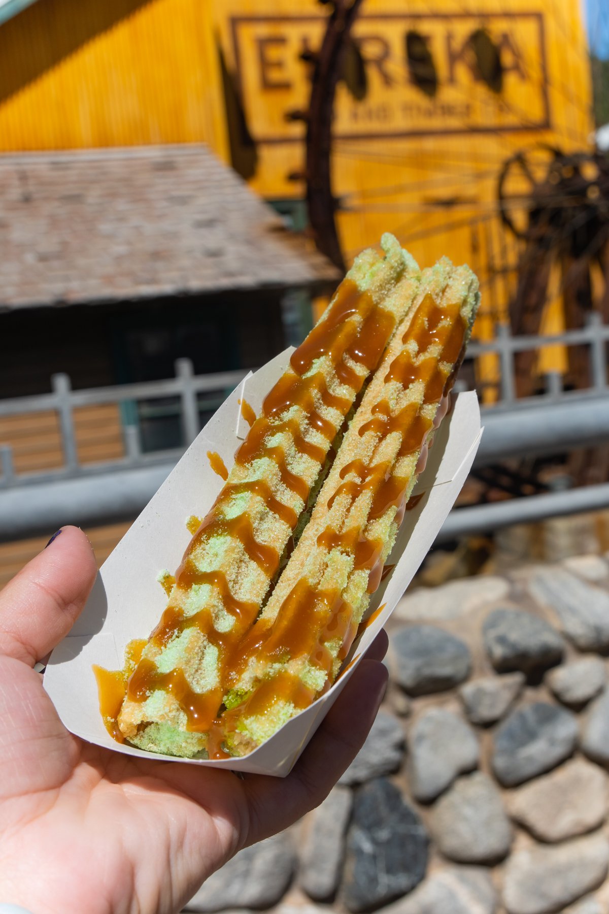 green apple churro in a bowl