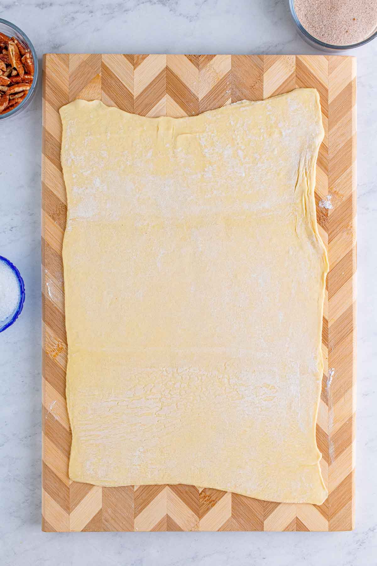 puff pastry rolled into a rectangle