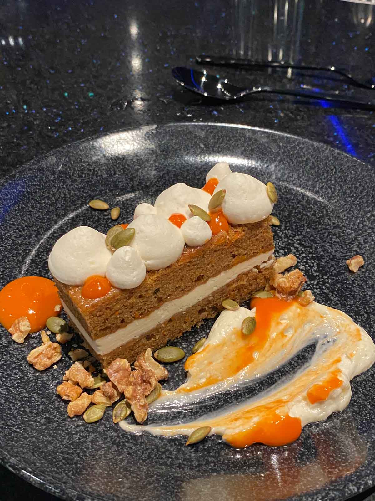 plant based carrot cake at Space 220