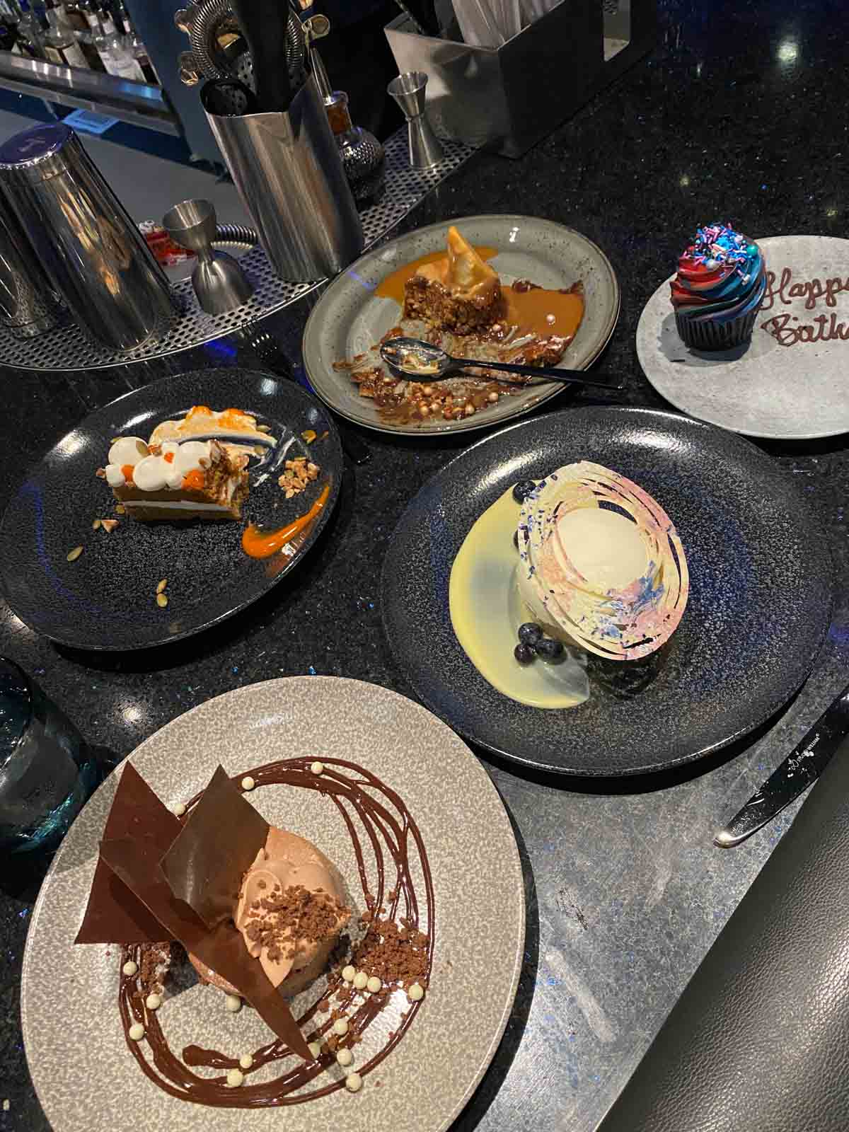 all Space 220 desserts on plates