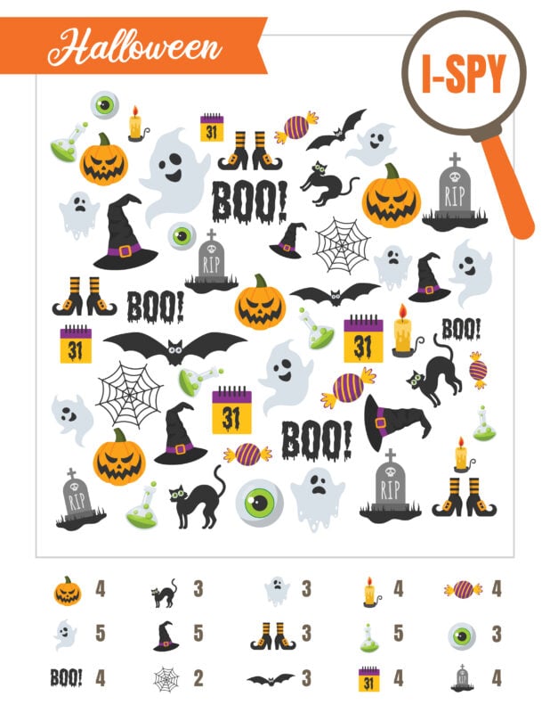 Printable Halloween i-spy sheet