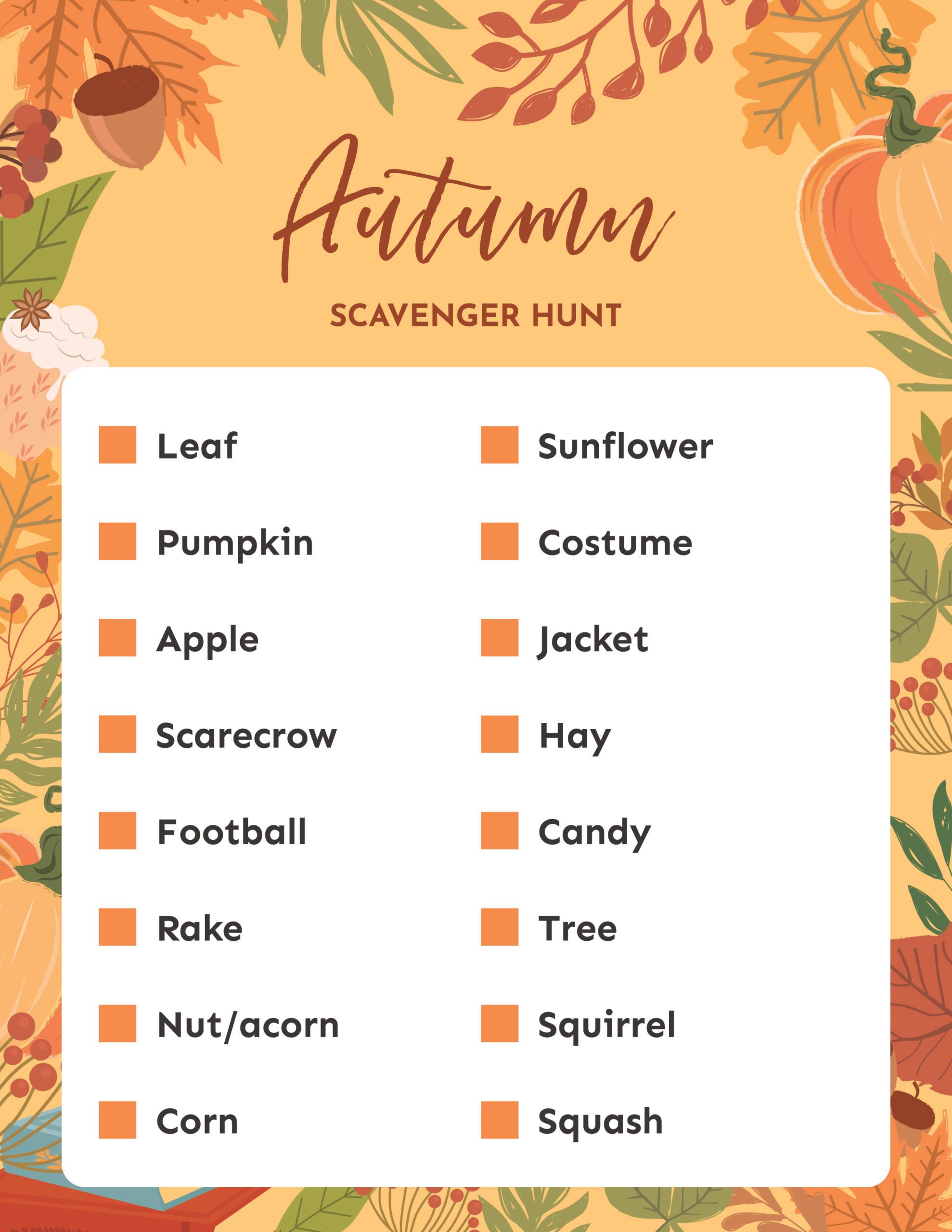 fall scavenger hunt