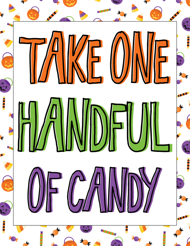 Halloween candy sign