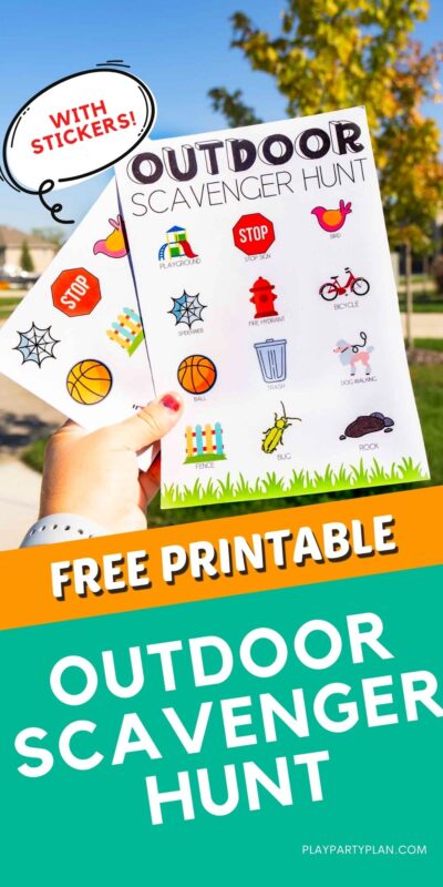 Outdoor Scavenger Hunt with Free Printable Stickers - 54