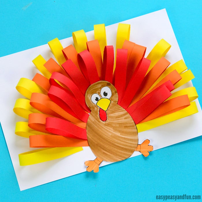 turkey made out of paper strips