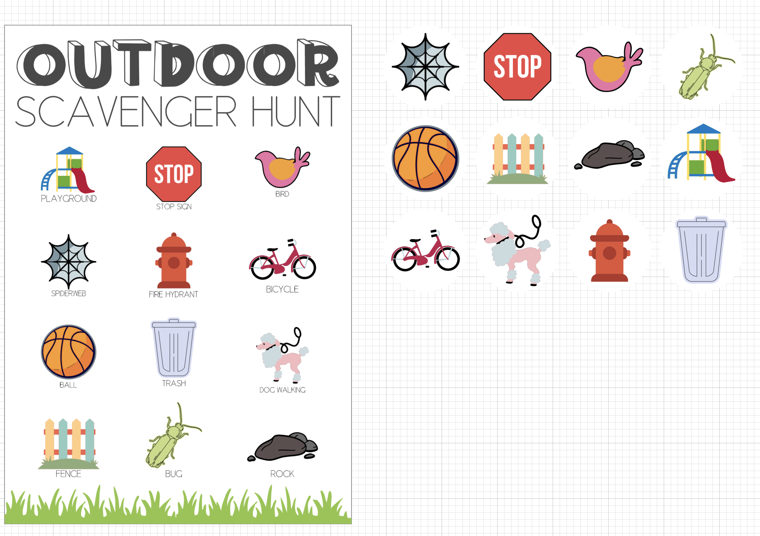 Outdoor Scavenger Hunt with Free Printable Stickers - 27