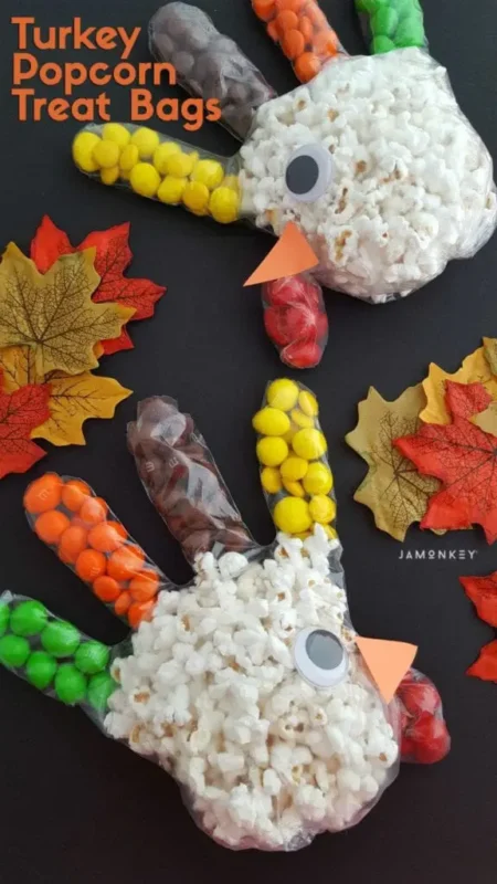 turkeys made out of popcorn