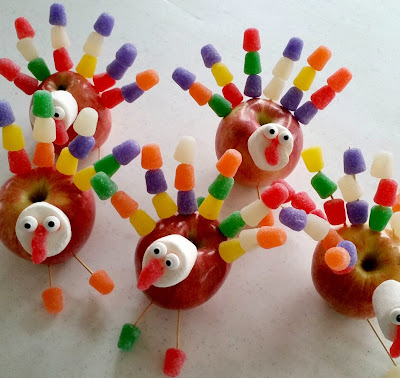 turkeys made out of apples