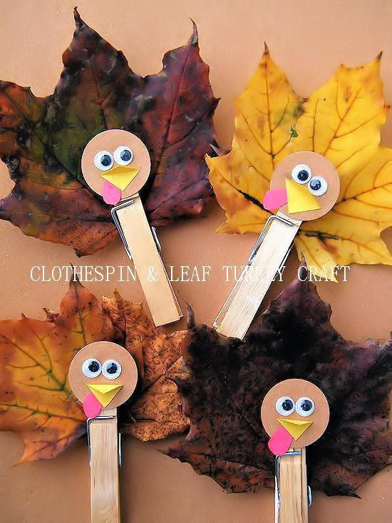turkeys made out of clothespins