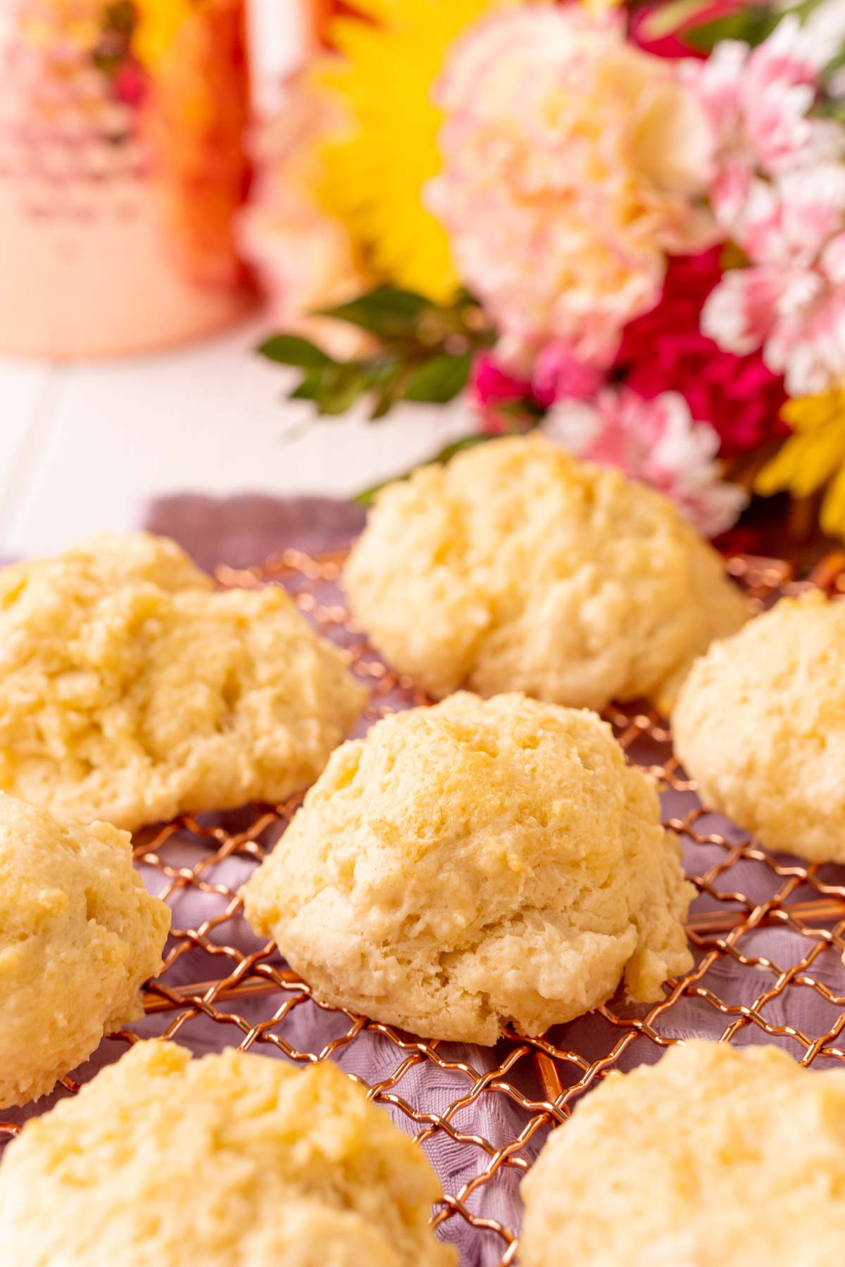 drop biscuits on a wire rack