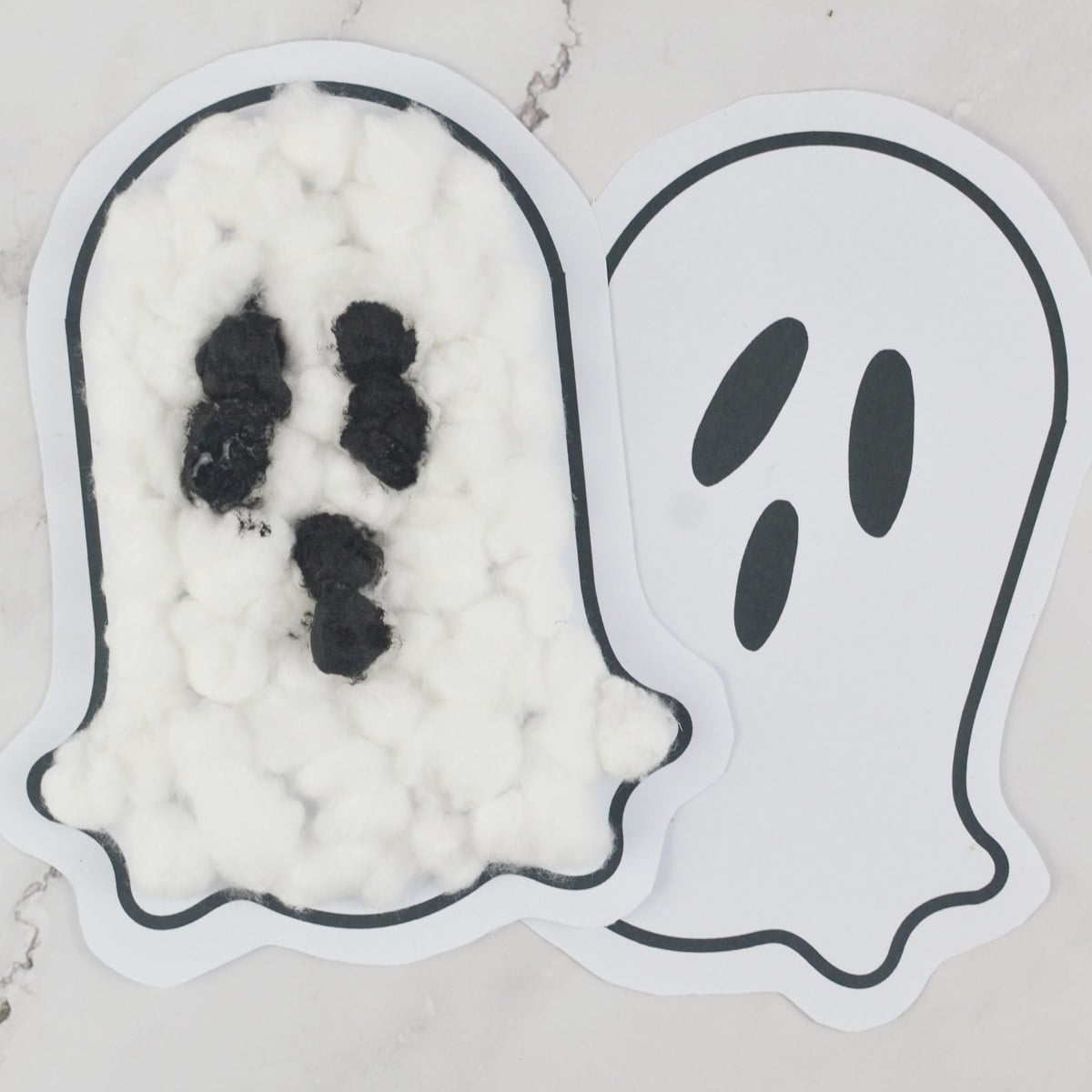 Fluffy Ghost Craft for Kids {FREE Ghost Template} - Play Party Plan