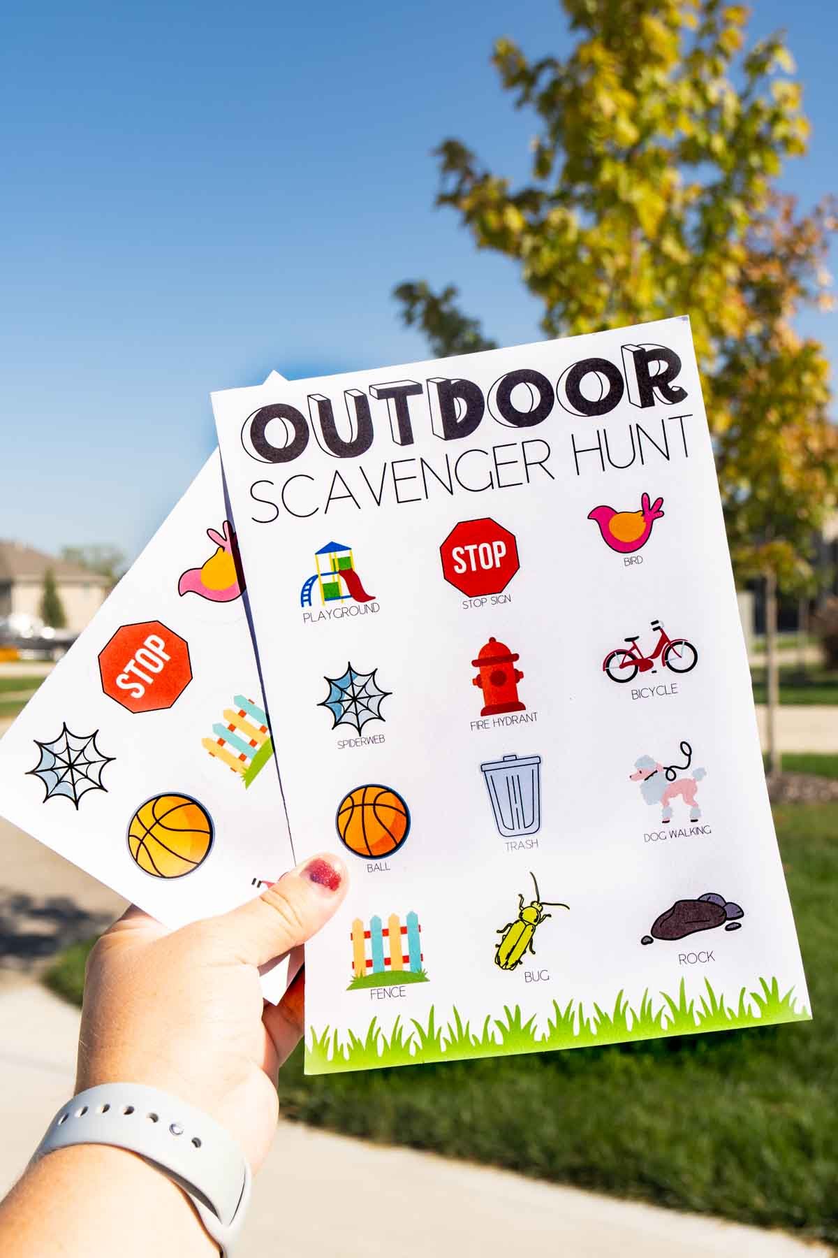 Outdoor Scavenger Hunt with Free Printable Stickers - 38