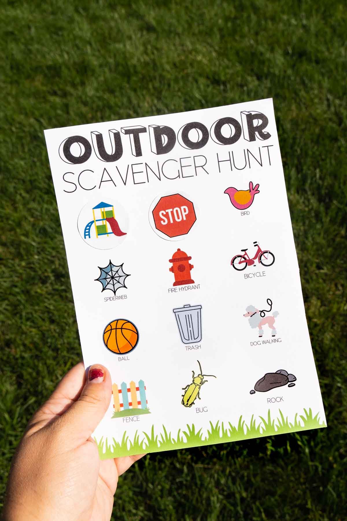 Outdoor Scavenger Hunt with Free Printable Stickers - 14