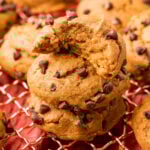 stack of pumpkin cake mix cookies