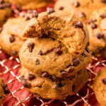 stack of pumpkin cake mix cookies