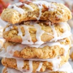 stack of pumpkin oatmeal cookies