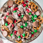 glass bowl of reindeer chow