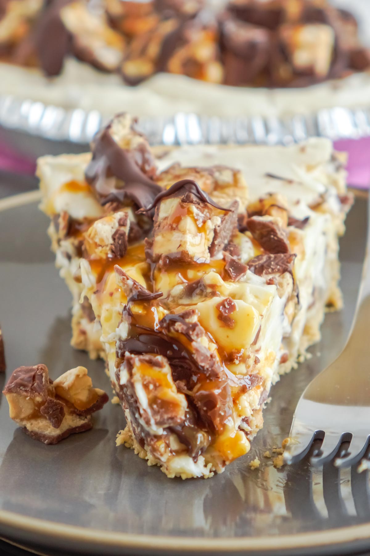 slice of Snickers pie