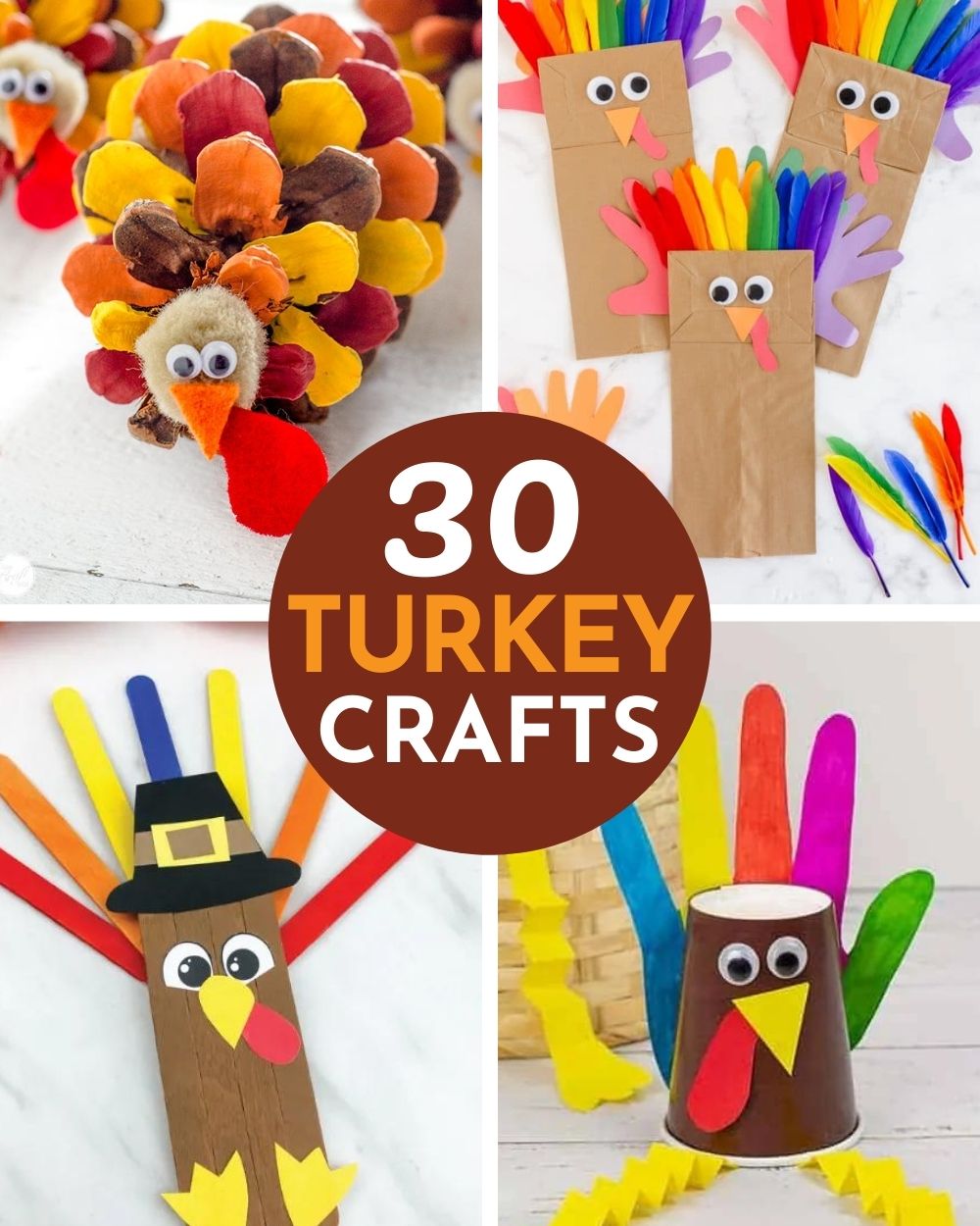 collage of turkey crafts
