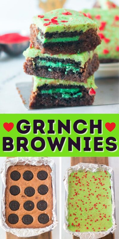 Grinch brownies collage