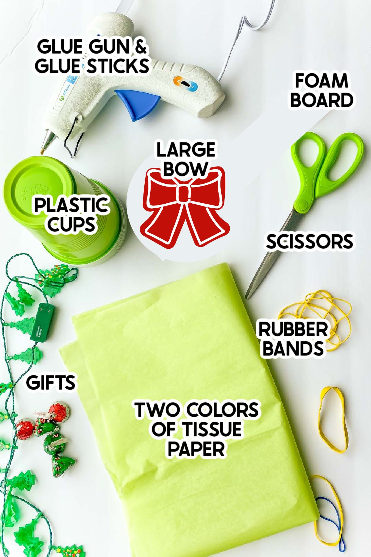 supplies to make a DIY advent calendar with labels