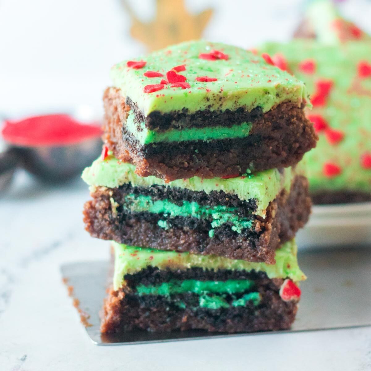 Homemade Grinch Brownies