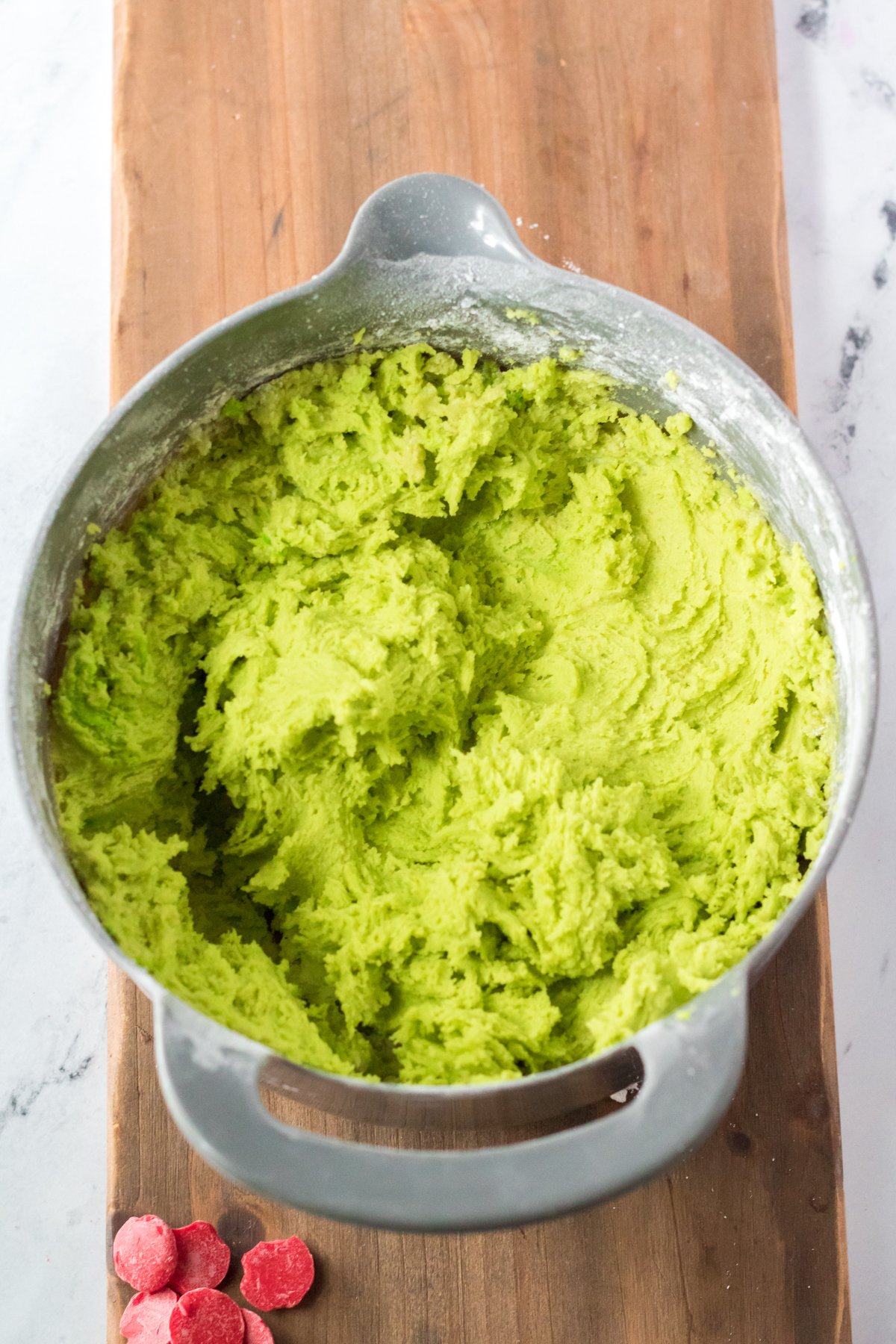 green sugar cookie dough