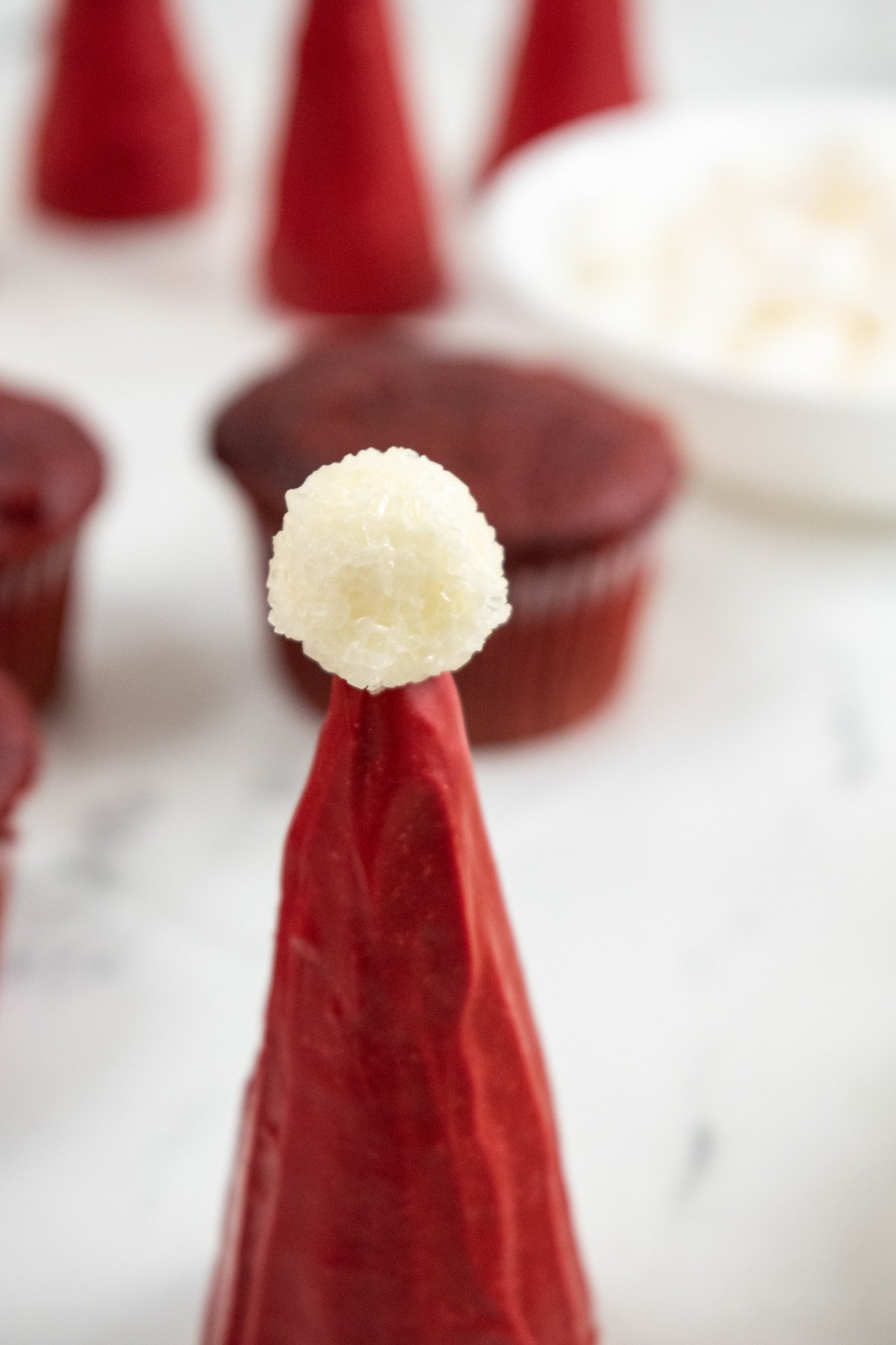 dipped marshmallow on an ice cream cone